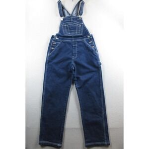 Hybrid Company Overalls Women Medium Blue Denim Contrast Stitching 32x28